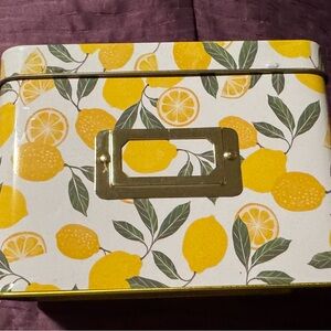 Lemon Print Metal Storage Box